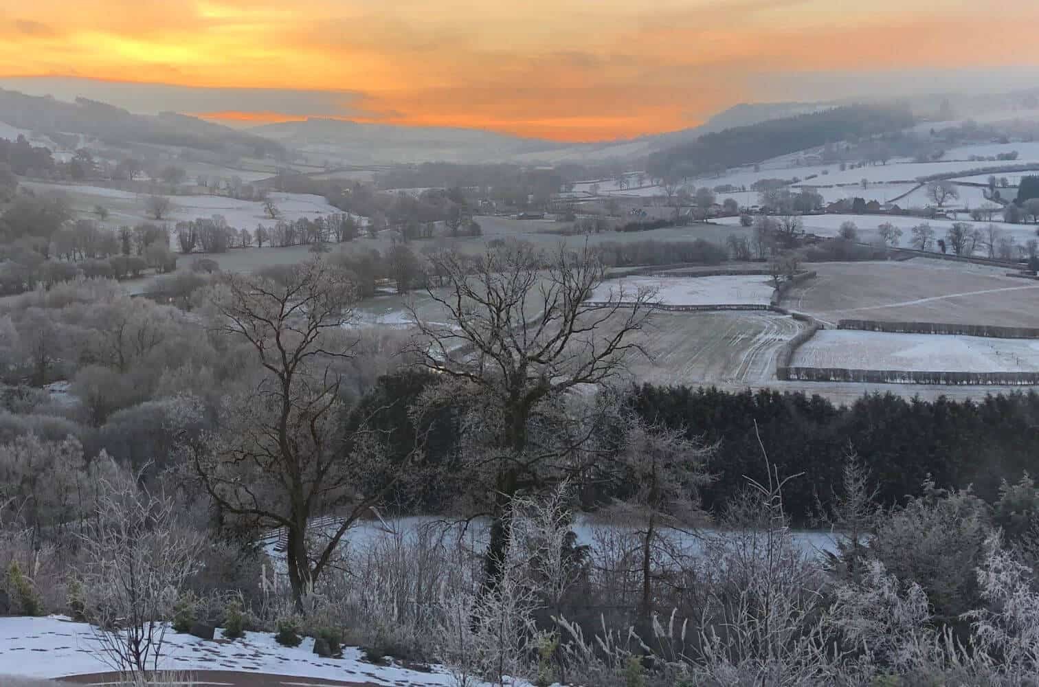 welsh countryside on a frozen morning