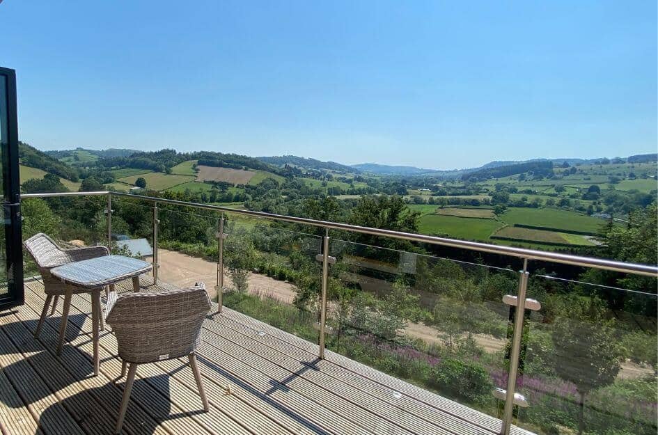 welsh countryside from a verander